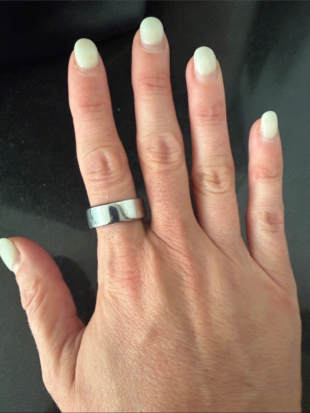 Oura Polished Silver Wide Band Ring